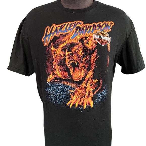Harley-Davidson Other - Harley Davidson Motorcycle Flame Bear Fire Grand Cayman, Cayman Island Shirt XL